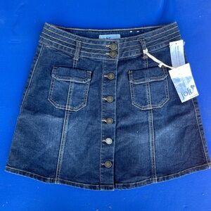 Jolt Women's Dark Blue Button-Front Mini Skirt (A004)